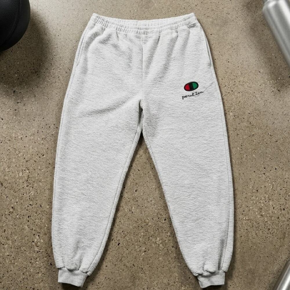 Custom Champion Logo Textured Sweatpants Men XL Pan-African Y2K Streetwear Baggy